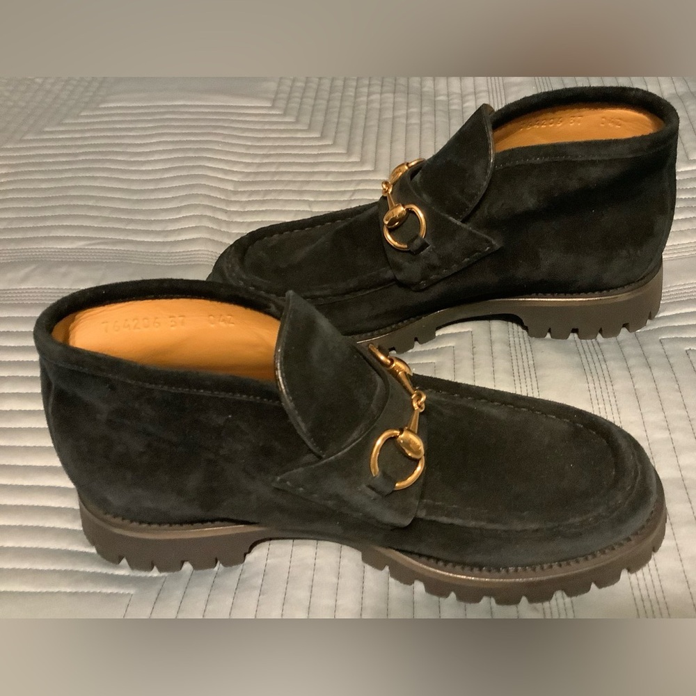 GUCCI Women’s cSuede Horsebit Ankle Boots Size 7 - Picture 3 of 13